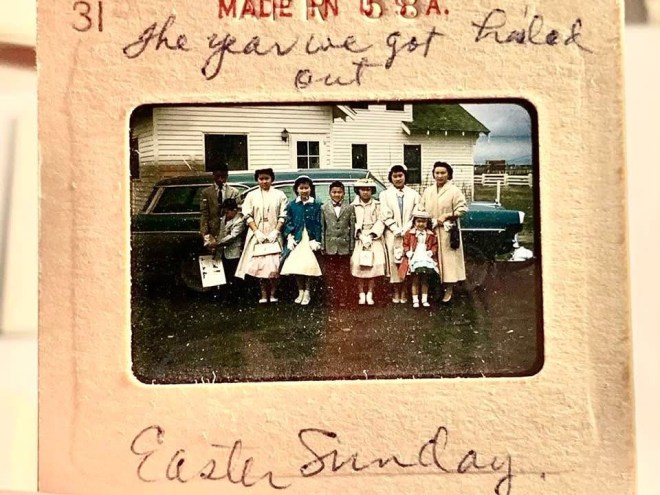 35mm family photo, Easter, 1958